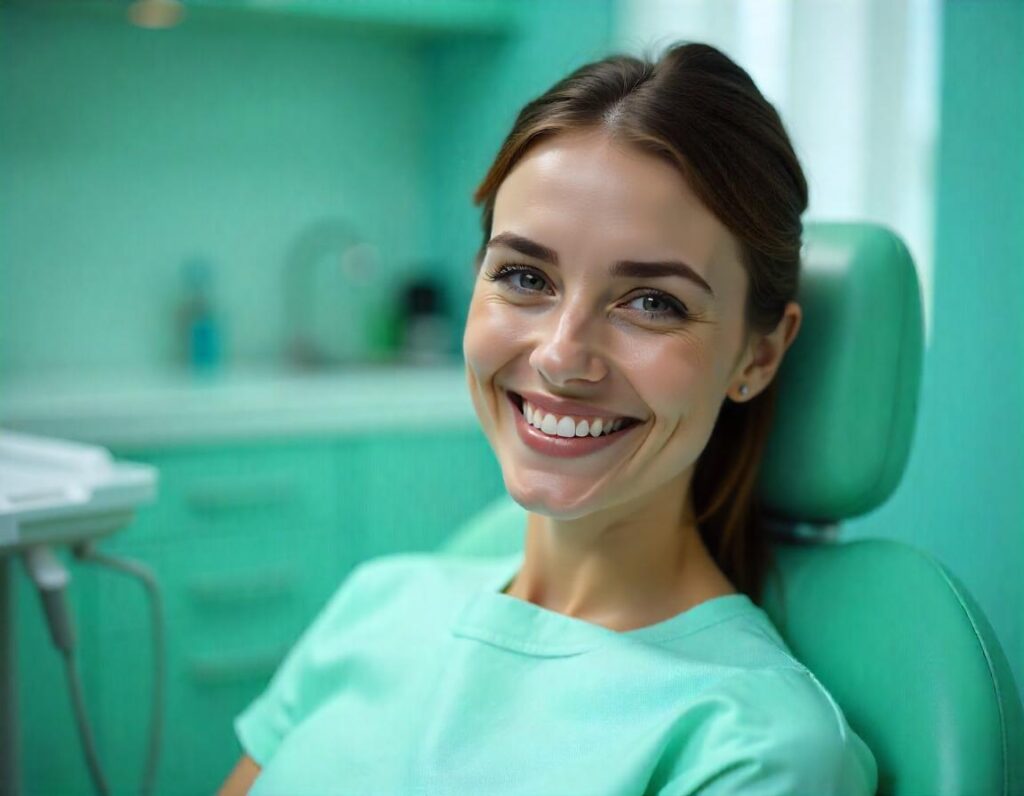 девушка в стоматологии